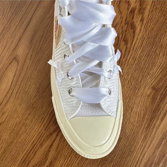 ❤️Converse Chuck 70 Hi Bow Pleated 9 Women Shoes Elegant Sneaker White A15191C - Picture 12 of 13